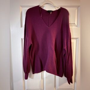 1.STATE Women's V-Neck Sweater - Rich Purple